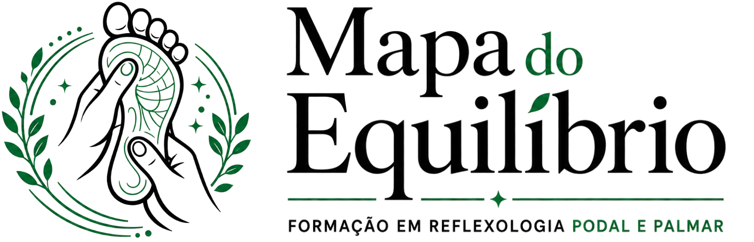 Mapa do Equilíbrio — Formação em Reflexologia Podal e Palmar.